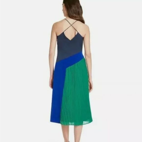 Women's Pleated Dress -CUSHNIE -black/Blue… - Picture 4 of 14